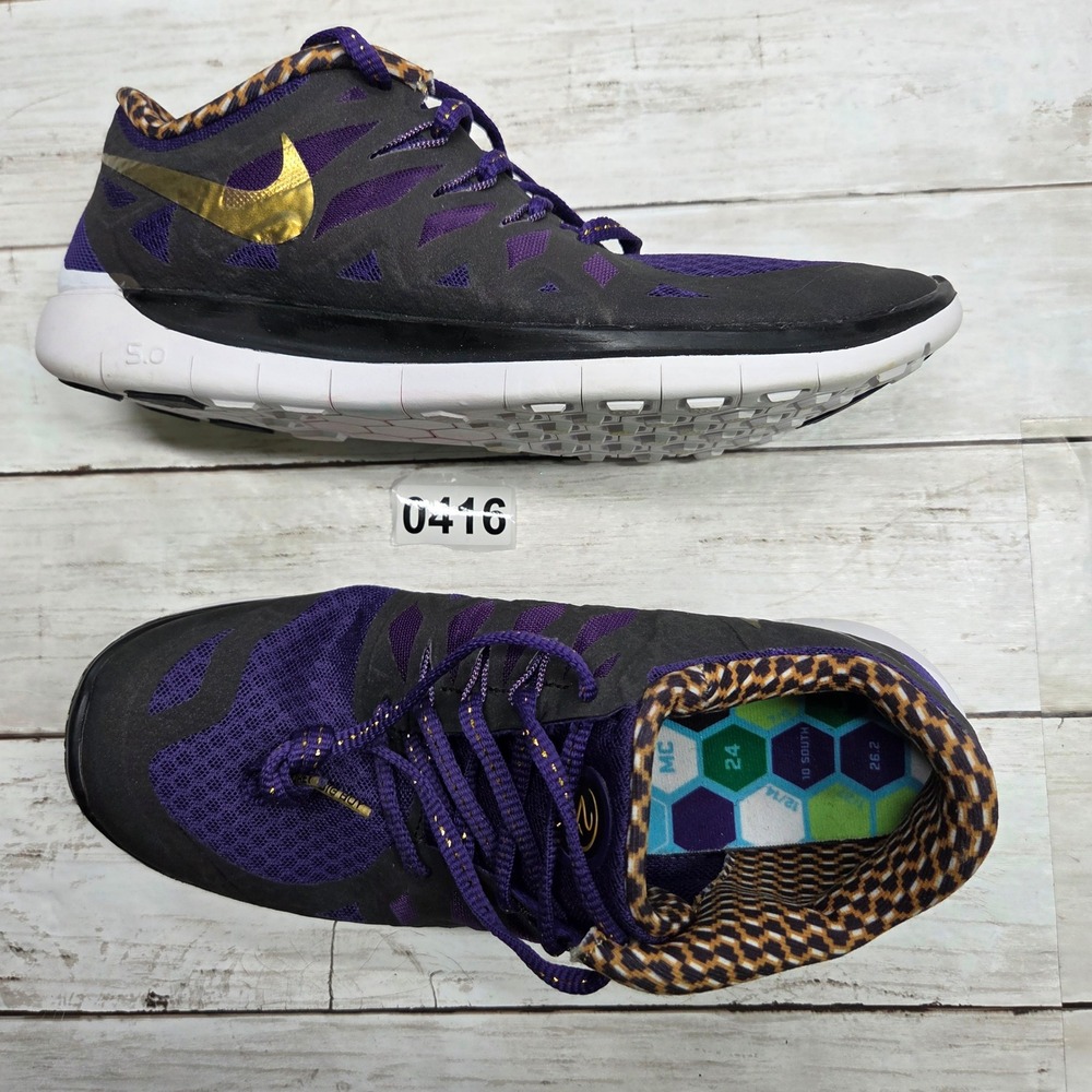 Nike Free 5.0 DB Doernbecher Running Shoes Kids 6Y Purple Black Gold 725565-580